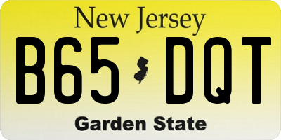 NJ license plate B65DQT