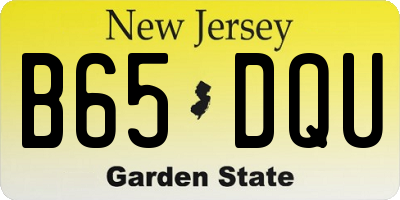 NJ license plate B65DQU