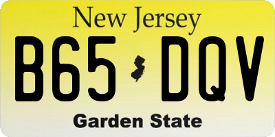 NJ license plate B65DQV