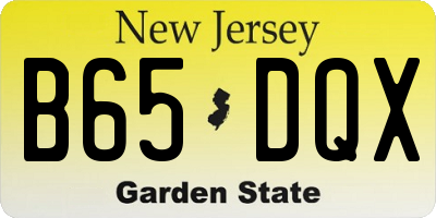 NJ license plate B65DQX