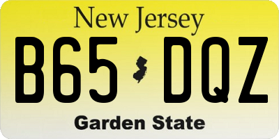 NJ license plate B65DQZ