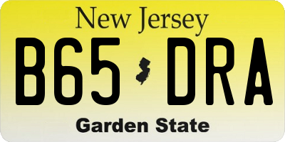 NJ license plate B65DRA