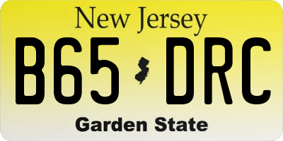 NJ license plate B65DRC