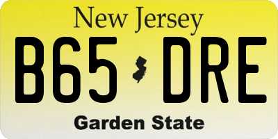 NJ license plate B65DRE