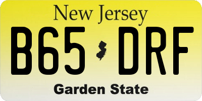 NJ license plate B65DRF