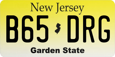 NJ license plate B65DRG