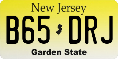 NJ license plate B65DRJ