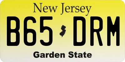 NJ license plate B65DRM