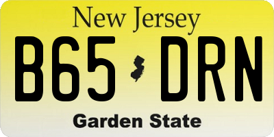 NJ license plate B65DRN