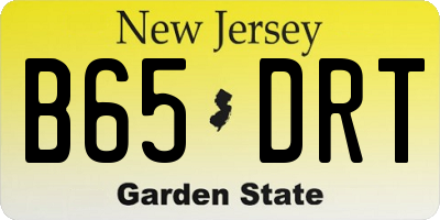 NJ license plate B65DRT