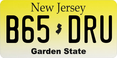 NJ license plate B65DRU