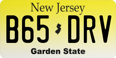 NJ license plate B65DRV