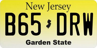 NJ license plate B65DRW