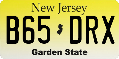 NJ license plate B65DRX