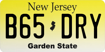 NJ license plate B65DRY