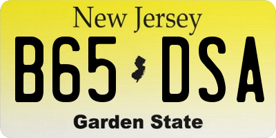NJ license plate B65DSA
