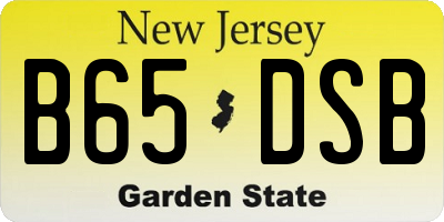 NJ license plate B65DSB