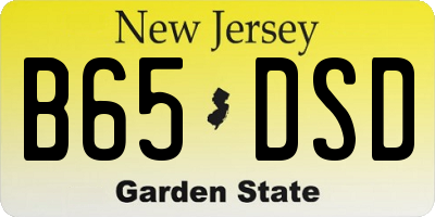 NJ license plate B65DSD