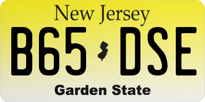 NJ license plate B65DSE
