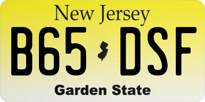 NJ license plate B65DSF