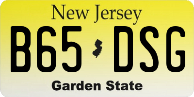 NJ license plate B65DSG