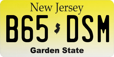 NJ license plate B65DSM