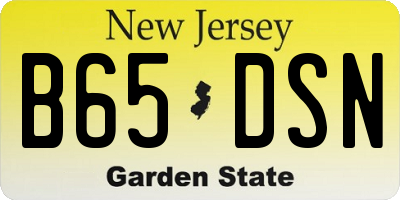 NJ license plate B65DSN