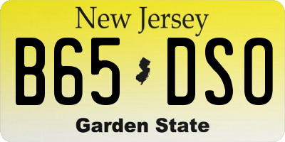 NJ license plate B65DSO