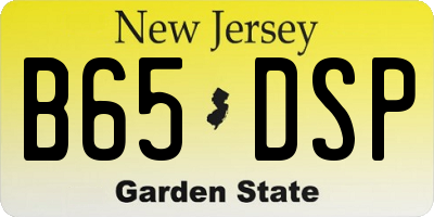 NJ license plate B65DSP