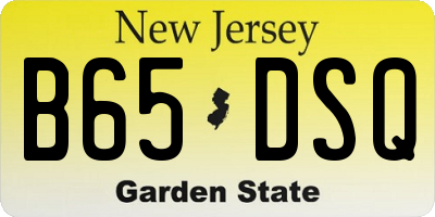 NJ license plate B65DSQ