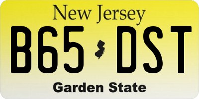 NJ license plate B65DST