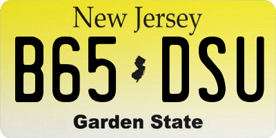 NJ license plate B65DSU