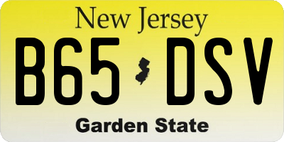 NJ license plate B65DSV