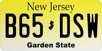 NJ license plate B65DSW