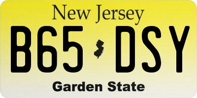 NJ license plate B65DSY