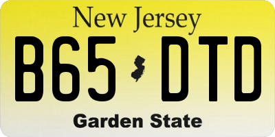 NJ license plate B65DTD