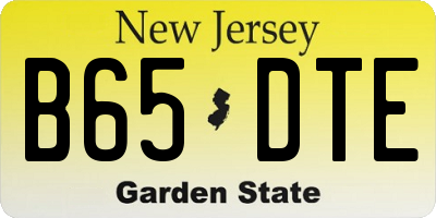 NJ license plate B65DTE