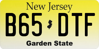 NJ license plate B65DTF