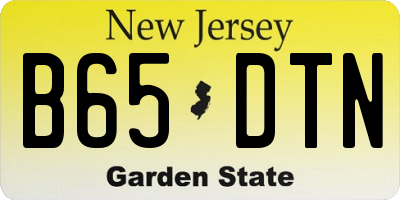 NJ license plate B65DTN