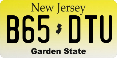 NJ license plate B65DTU