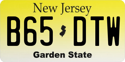 NJ license plate B65DTW