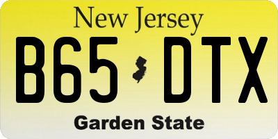 NJ license plate B65DTX