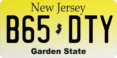 NJ license plate B65DTY