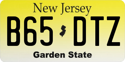 NJ license plate B65DTZ