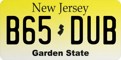 NJ license plate B65DUB
