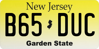 NJ license plate B65DUC
