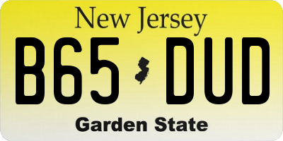 NJ license plate B65DUD