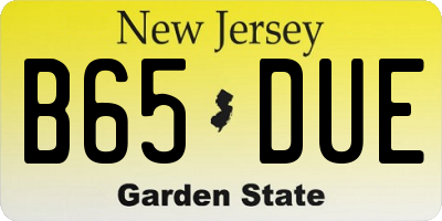 NJ license plate B65DUE