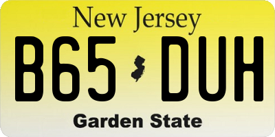 NJ license plate B65DUH