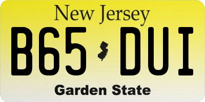 NJ license plate B65DUI